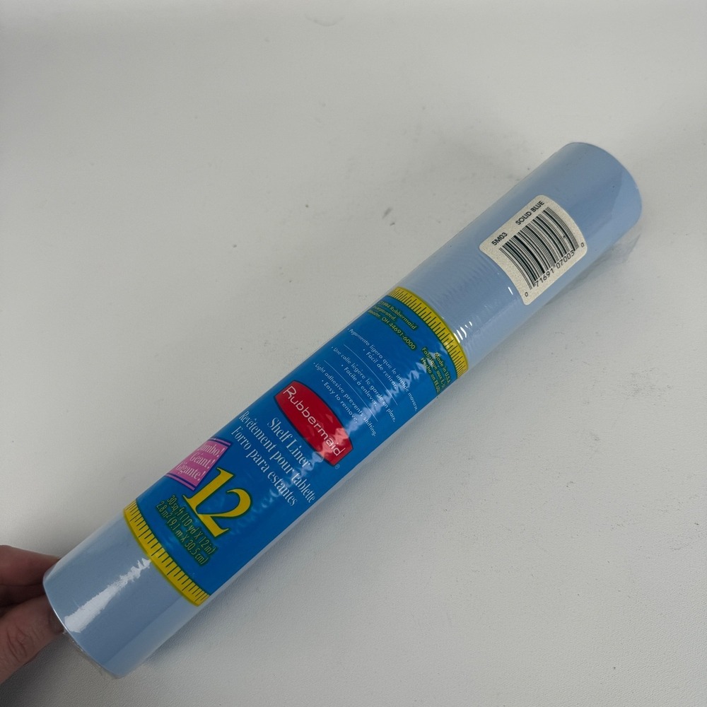 Vintage Rubbermaid Shelf Liner 12 In 10 Sq Ft Solid Blue Nos‎ Sealed Blue